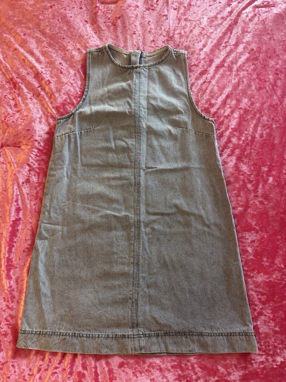 Forever 21 Shift Dress Sleeveless Denim Blue Women's XS High Neck